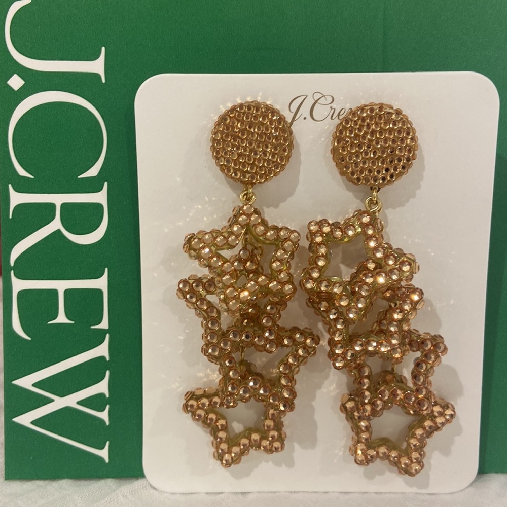J. Crew Starry drop earrings with crystals